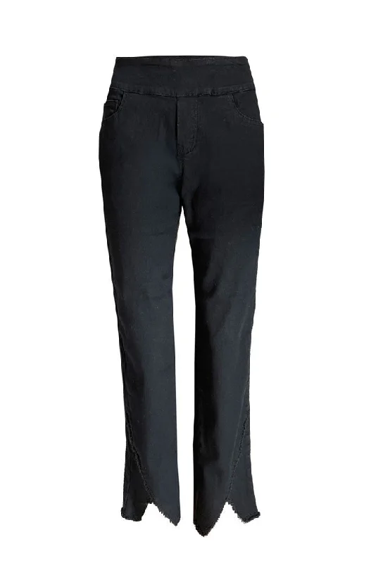 Black Ankle Pant w/ Fray Hem Modern Skinny Pants