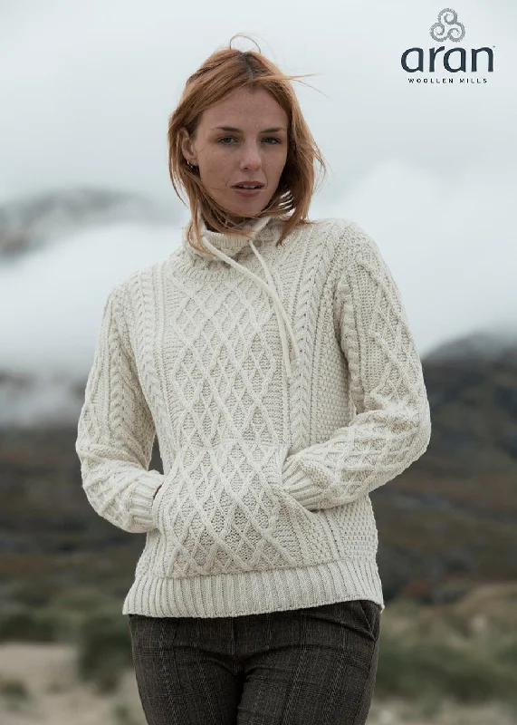 Women's Drawstring Aran Sweater | Natural Stylish Fashionable Trendy