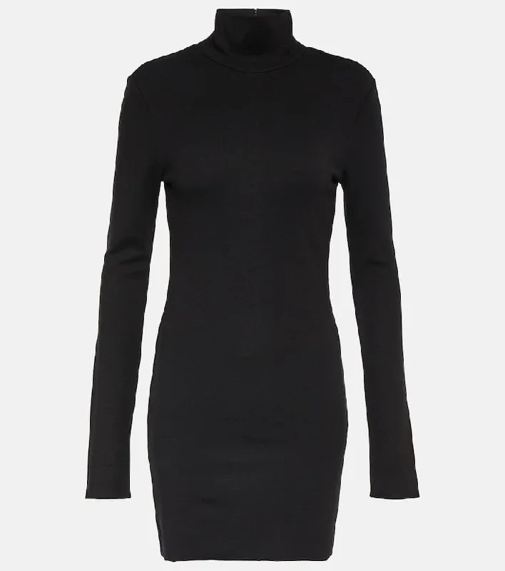 Ami Paris Turtleneck jersey sweater dress Transparent Opaque Sheer
