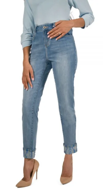 Light Blue Denim Pant Chic Black Leggings