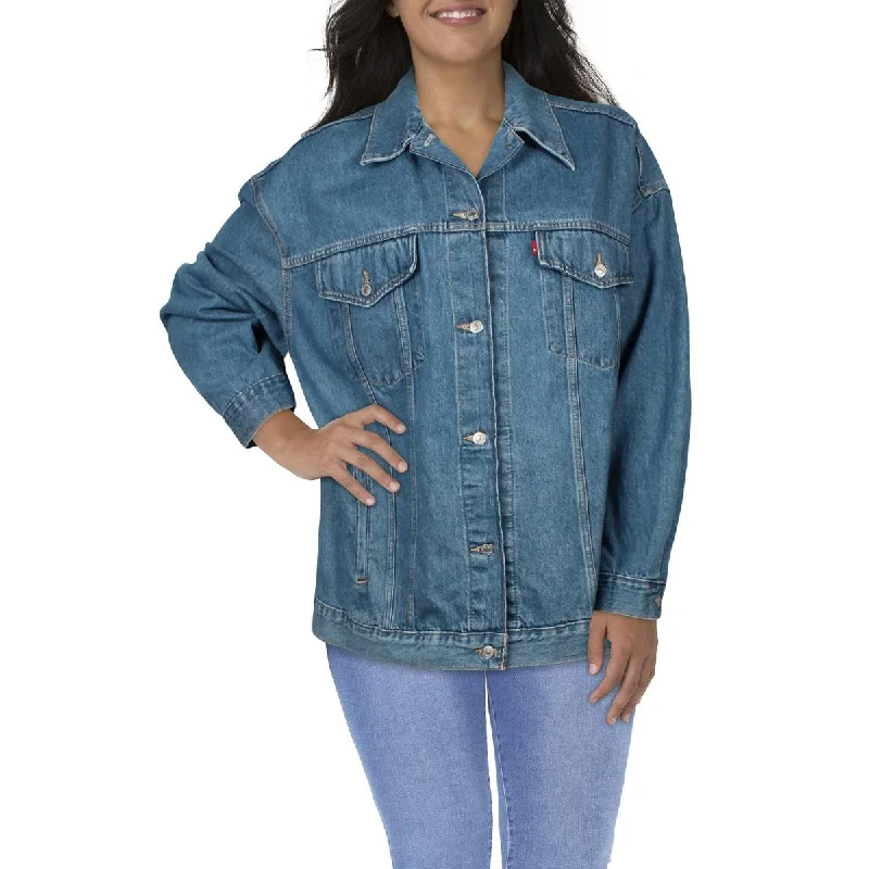 Levi Strauss & Co. Womens Plus Jean Baggy Denim Jacket Rayon Fabric Velvet Fabric Corduroy Fabric