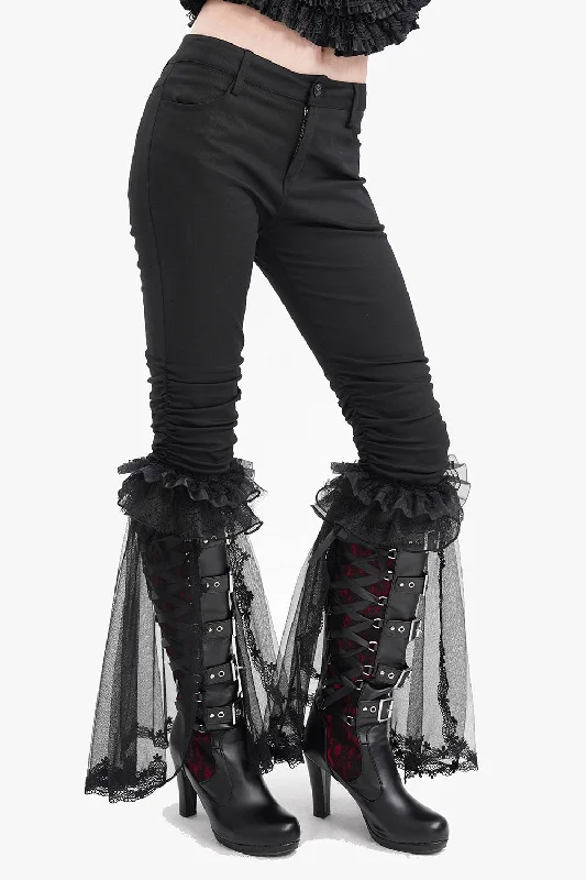 Black Mast Ruffle Flared Pants Stylish Harem Pants