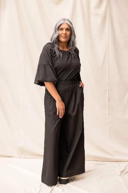 Autumn Pant | Black Wide-Legged Palazzos