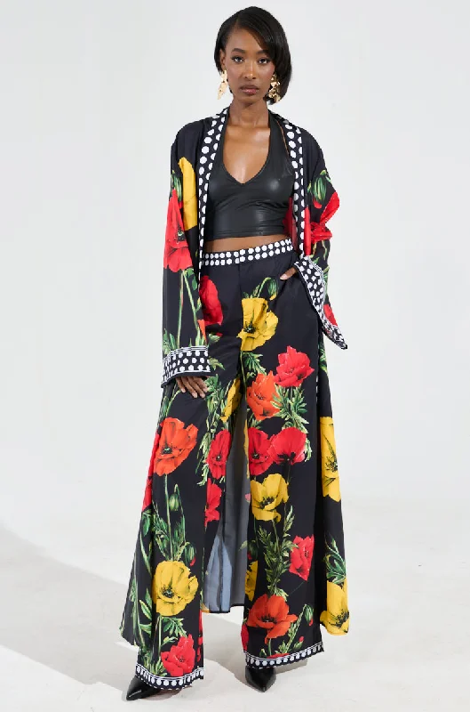 BELLADONNA SATIN PALAZZO PANTS Sleek Black Pants