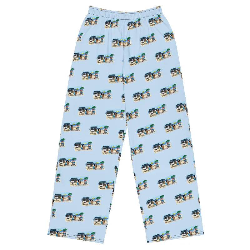 PAJAMA PANTS - Cheers (Light Blue) Comfy Athletic Pants
