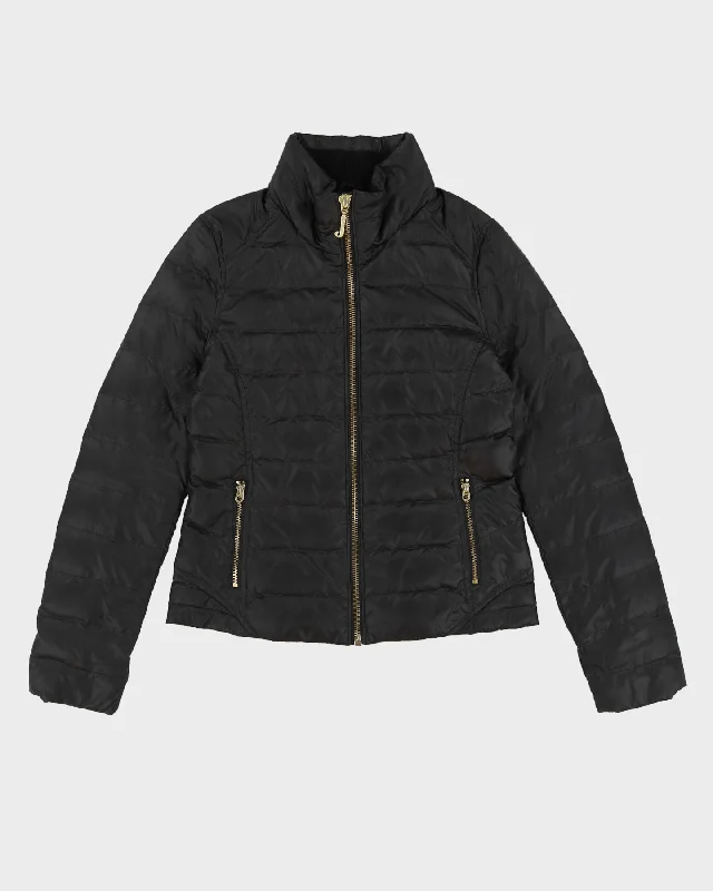 Juicy Couture Black Puffer Jacket - M Faux Fur Fabric Real Fur Fabric Shearling Fabric