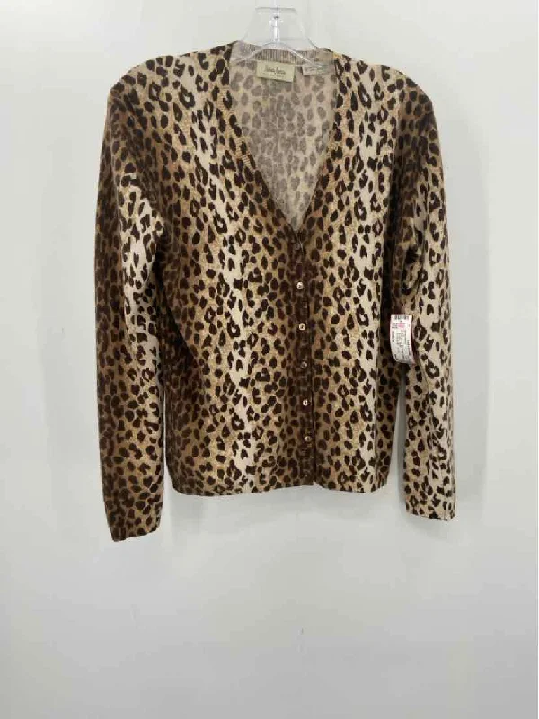 Pre-Owned Neiman Marcus Brown Size Medium Cashmere Animal Print Sweater Denim Fabric Leather Fabric Suede Fabric Pre-Owned Neiman Marcus Brown Size Medium Cashmere Animal Print Sweater Denim Fabric Leather Fabric Suede Fabric