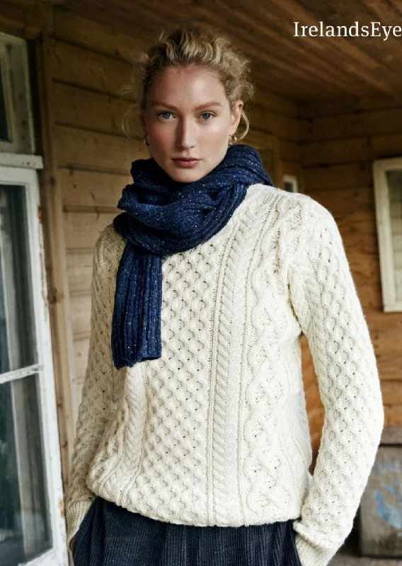 IrelandsEye Aran Sweater | Natural Sequined Glittery Shiny