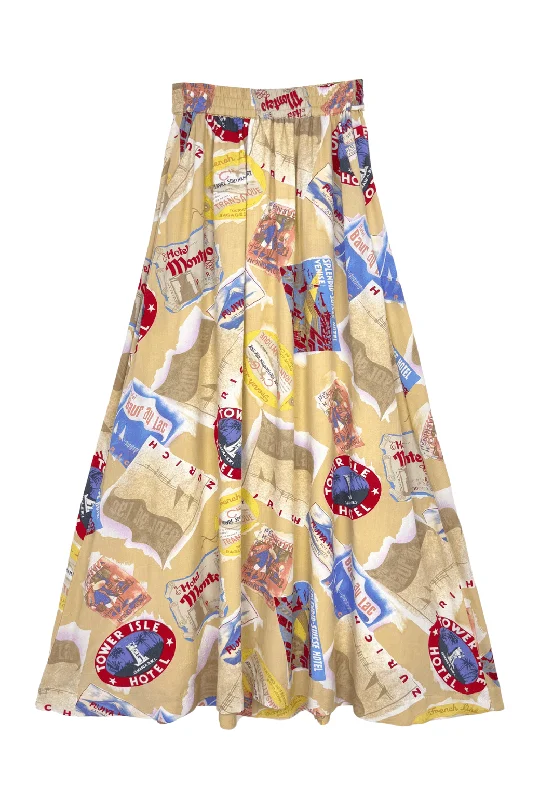Everyday Maxi Skirt  - Hotel Stamp silk skirt luxurious