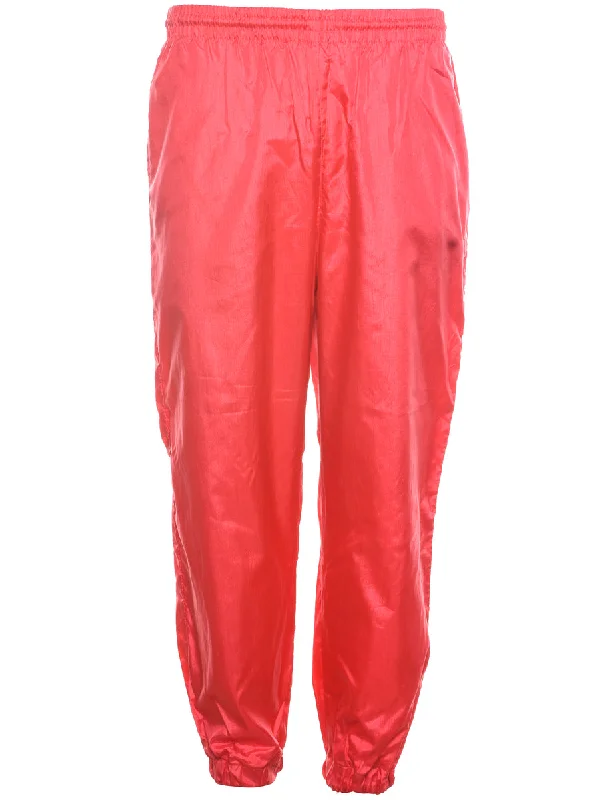 Pink 1980s Track Pants - W26 L25 Slim Fit Casual Pants