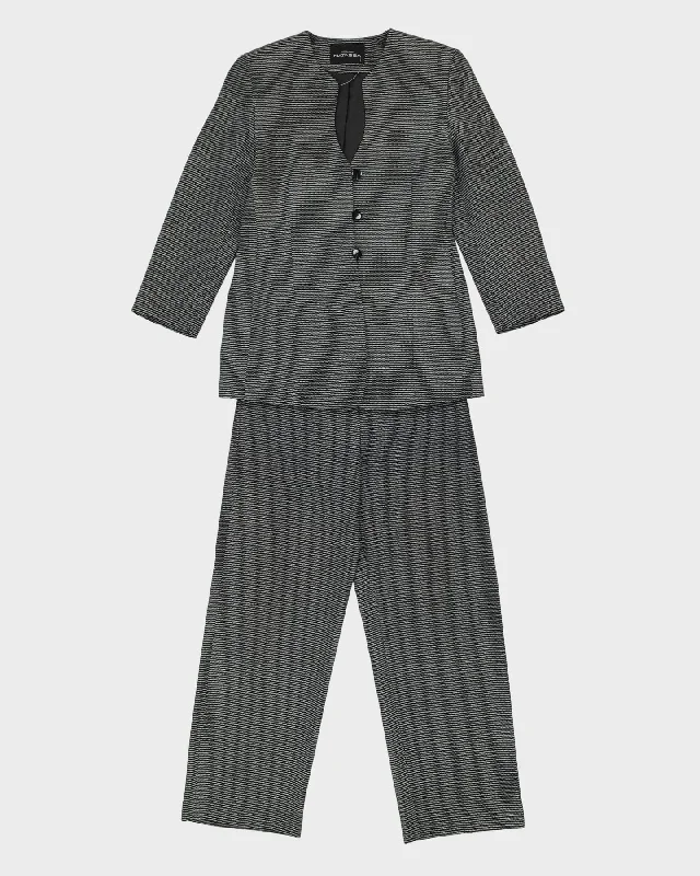 Black And White Jacket And Trousers Suit - S Embroidered Jacket Appliqued Jacket Beaded Jacket Black And White Jacket And Trousers Suit - S Embroidered Jacket Appliqued Jacket Beaded Jacket