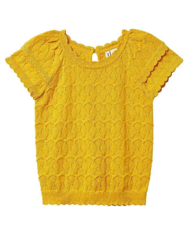Janie and Jack Textured Scallop Sleeve Sweater Collared Crew Neck Turtle Neck