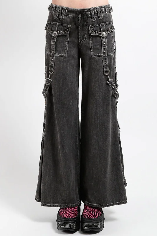 Tripp NYC Studded Power Pants [Black Denim] Relaxed Lounge Trousers