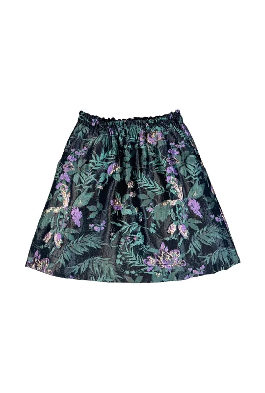 Everyday MINI Skirt - Sage & Lilac Brocade corduroy skirt durable
