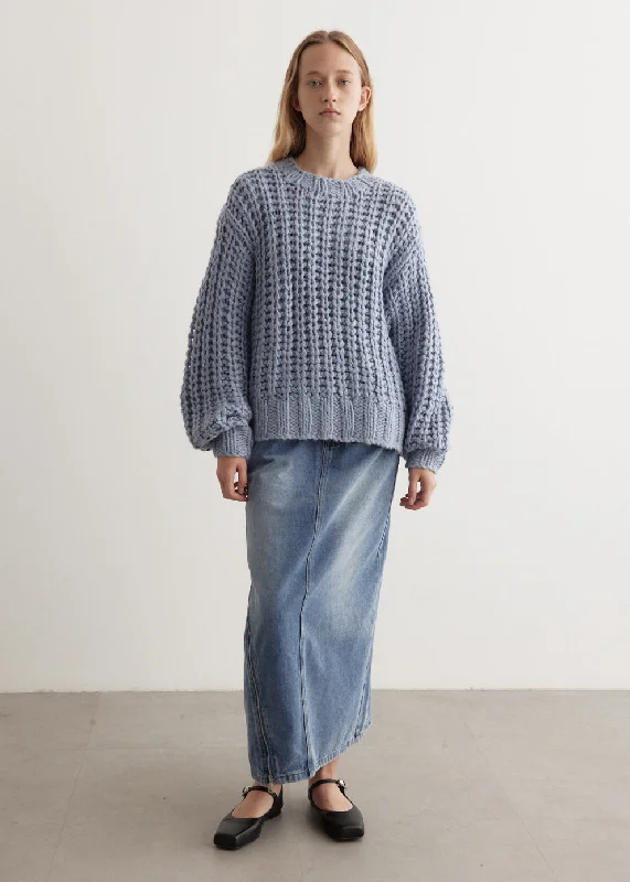 Hand Knit Sweater Cashmere Blend Cotton Blend Poly Blend