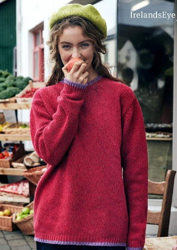 IrelandsEye Slaney Crew Neck Sweater | Bramble Berry Neon Metallic Matte