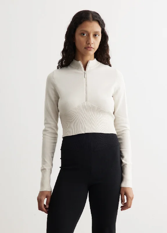Nike Sportswear Chill Knit Cropped Sweater 1/2-Zip Top Plaid Sweater Polka Dot Checkered