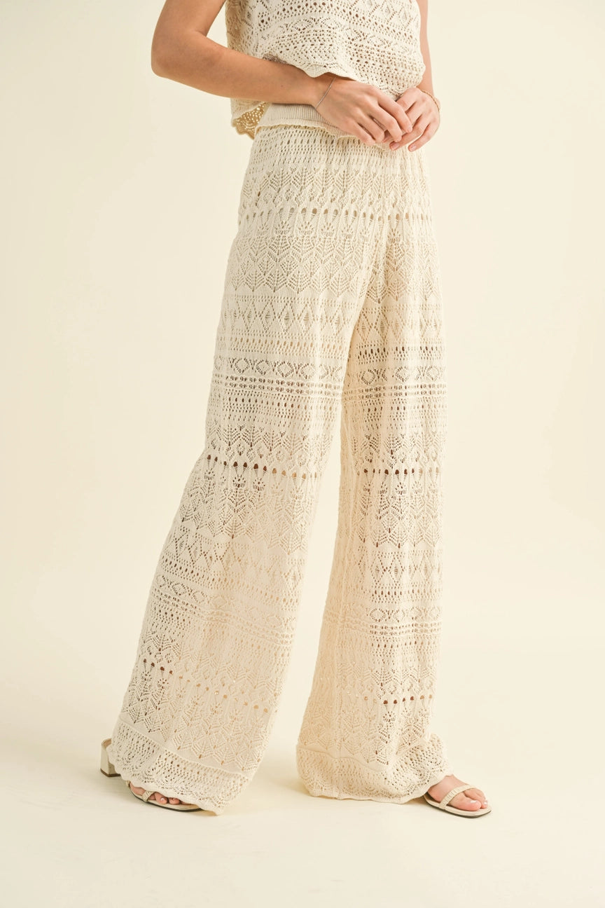 Crochet Pattern Pants Formal Wide-Leg Pants
