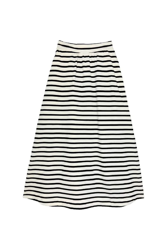 Sawyer Skirt - Stripe velvet skirt glossy