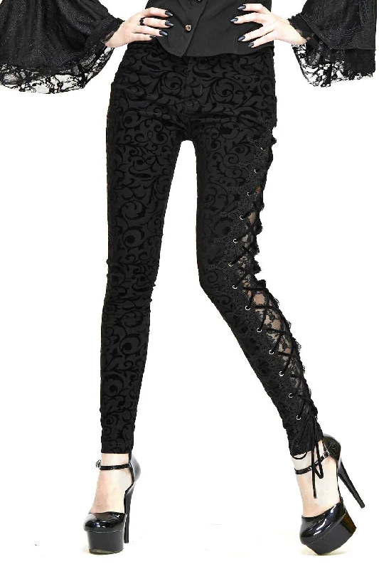 Midnight Spell Brocade Pants Fashionable Track Pants