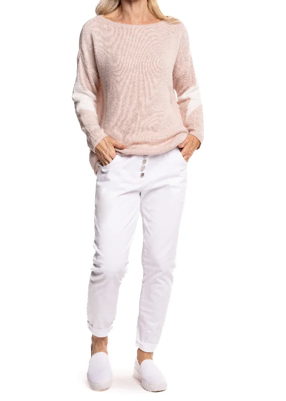 Claudia Pants in White Relaxed Casual Leggings