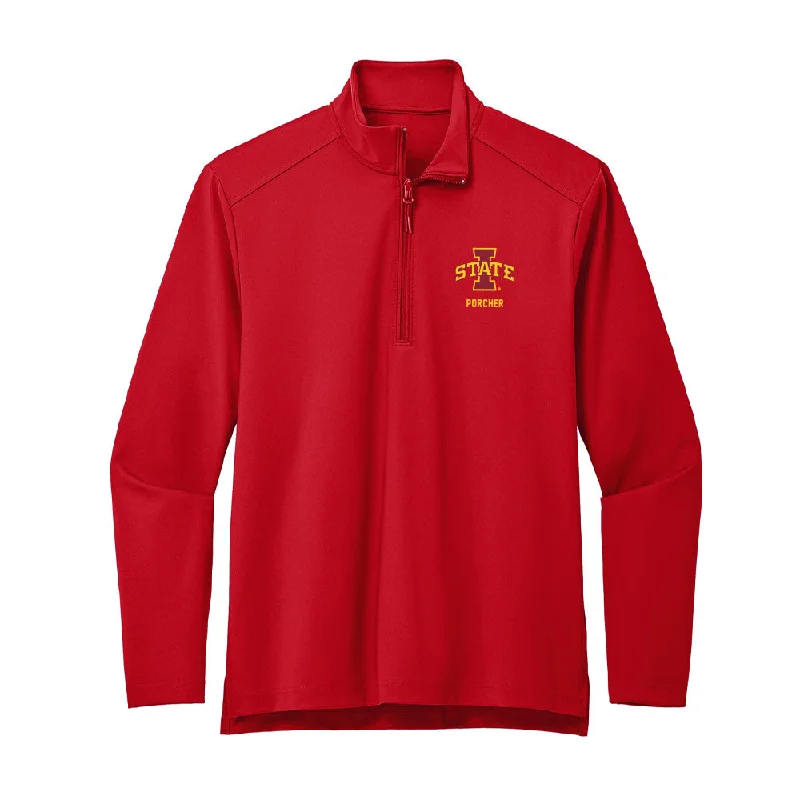 Iowa State - NCAA Women's Cross Country : Maelle Porcher - Premium Quarter Zip Jacket Denim Jacket Leather Jacket Suede Jacket