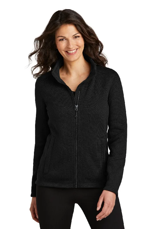 Custom Embroidered - Port Authority® Women's Arc Sweater Fleece Jacket L428 Cable Knit Ribbed Knit Lace Knit Custom Embroidered - Port Authority® Women's Arc Sweater Fleece Jacket L428 Cable Knit Ribbed Knit Lace Knit