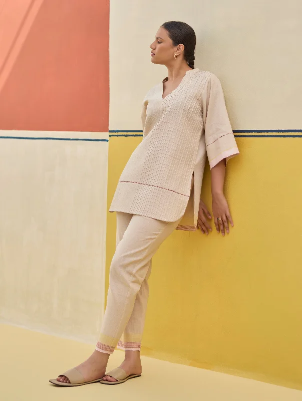 Reya Classic Border Pant - Sand Comfortable Denim Pants