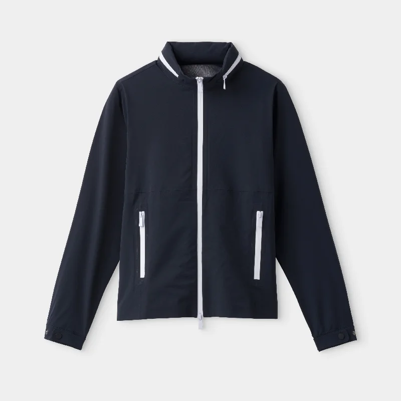 Full Zip Rain Jacket Hooded Jacket Caped Jacket Shawl Collar Jacket