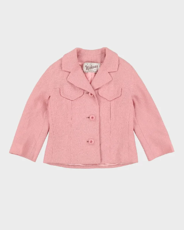 Vintage 1960s Pink Tailored Blazer Jacket - S Wool Jacket Cashmere Jacket Tweed Jacket