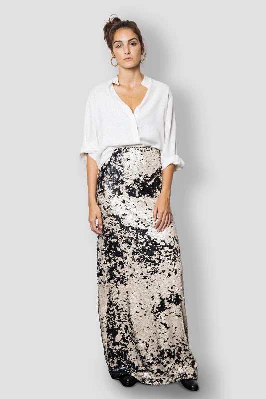 CAFREY MATTE SEQUIN SKIRT cotton skirt soft