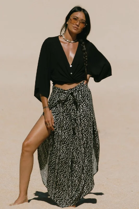 TRIBAL PRINTED COVER UP PANT WITH SASH TYE Fashionable Track Pants