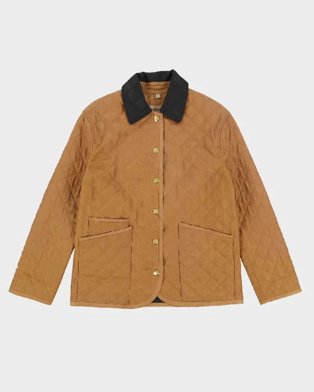 Burberry Quilted Beige Jacket - M Wool Fabric Cashmere Fabric Tweed Fabric