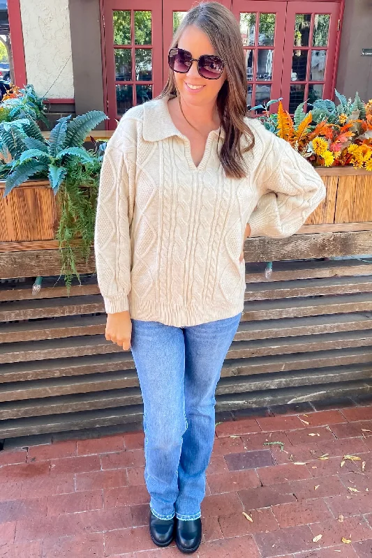 Find This One Taupe Collar Sweater Fitted Slim Tailored
