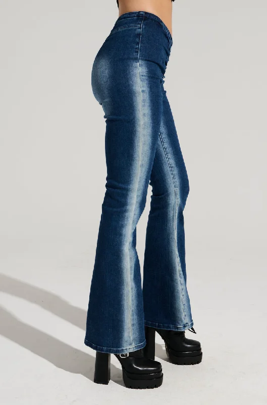 CINCHED UP DENIM PANT IN MEDIUM BLUE DENIM Comfortable Maternity Pants
