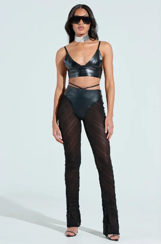IN THE FEELS LACE FLARE PANT Warm Wool Trousers