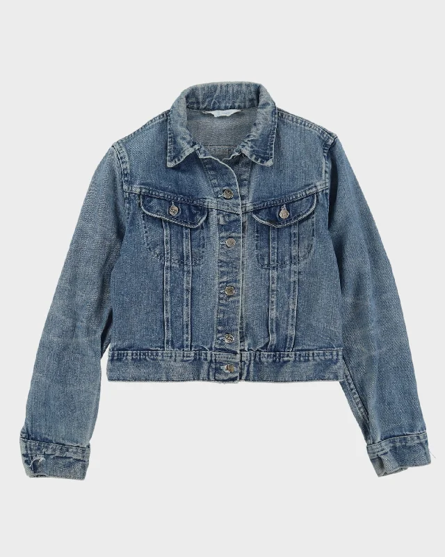Vintage 70s Lee Blue Denim Jacket - S Snapped Jacket Toggled Jacket Drawstring Jacket
