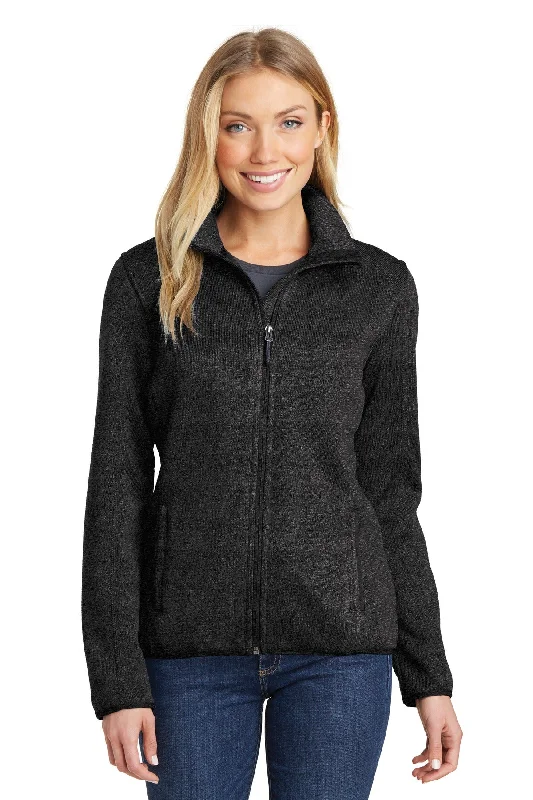 Custom Embroidered - Port Authority® Women's Sweater Fleece Jacket. L232 Boat Neck Shawl Collar Notched Collar Custom Embroidered - Port Authority® Women's Sweater Fleece Jacket. L232 Boat Neck Shawl Collar Notched Collar