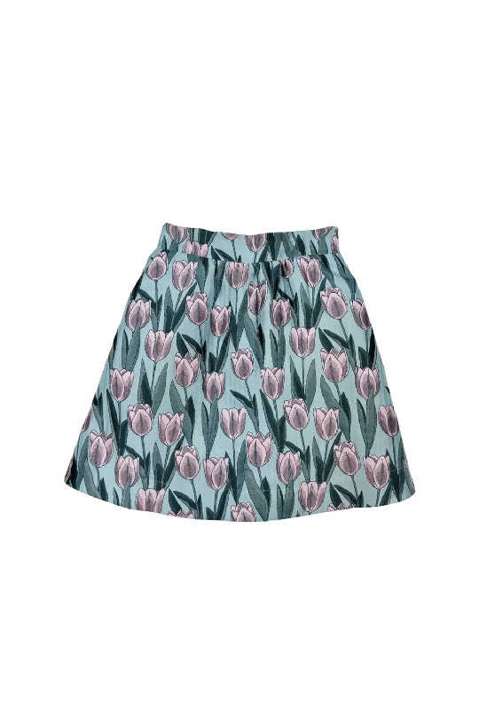 Everyday MINI Skirt -Tulip Jacquard wrap skirt elegant
