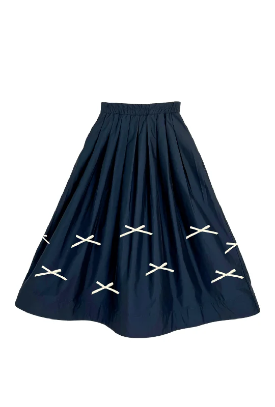 Buru + Pencil & Paper Co. The Gen Skirt - Midnight & Bows Blanche lightweight skirt design