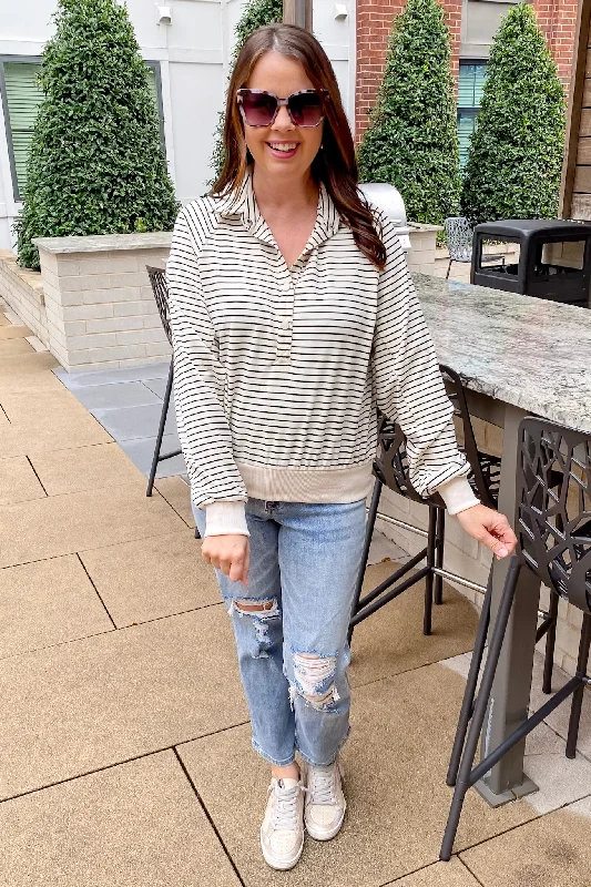 Let's Get Comfy Cream and Black Sweater Top Embroidered Appliqued Beaded