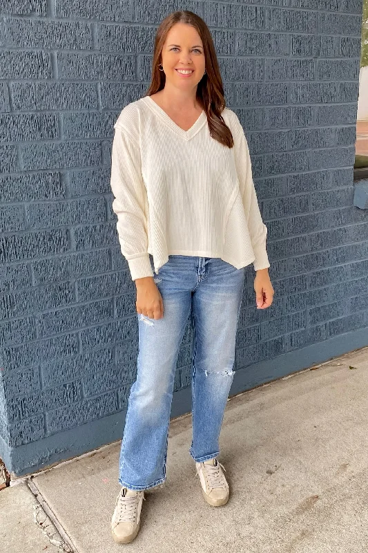 Get In the Game Asymetrical Cream Sweater Handmade Hand-knitted Hand-woven