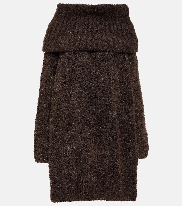 Dolce&Gabbana Wool-blend sweater dress Collared Crew Neck Turtle Neck