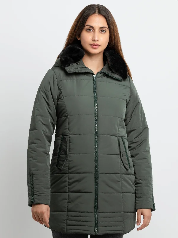 Womens Quilted  Hooded Jacket Snapped Jacket Toggled Jacket Drawstring Jacket