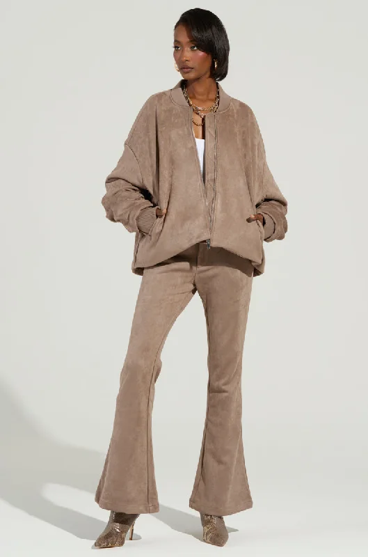 SOFIA FAUX SUEDE FLARE PANTS Modern Skinny Pants