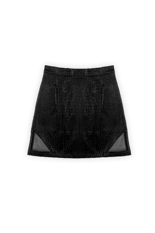 MALIN PYTHON CUT OUT SKIRT cashmere skirt plush