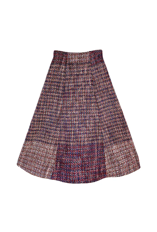 Midi Guest Skirt - Navy Tweed chiffon skirt floaty