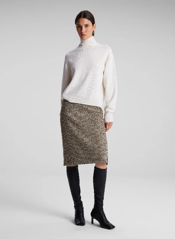 Cara Houndstooth Skirt denim skirt classic