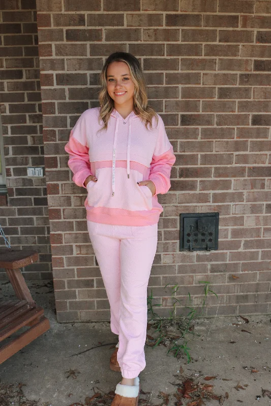 Pinky Promise Quilted Jogger Pants Cozy Knit Pants
