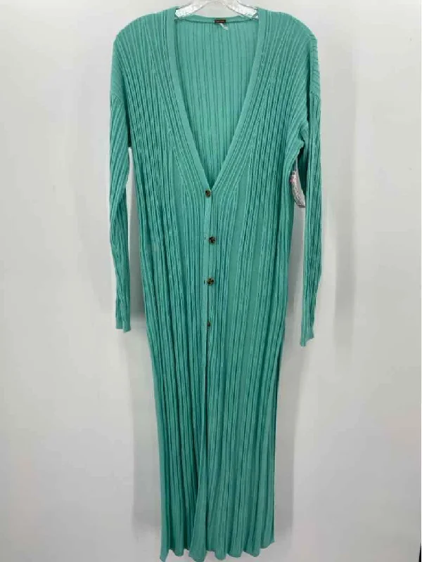 Pre-Owned Free People Blue Size Small Duster Sweater Fitted Loose Oversized